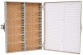 Heathrow Scientific HS15994F 100 Place Premium Microscope Slide Box, Cork, Gray-
