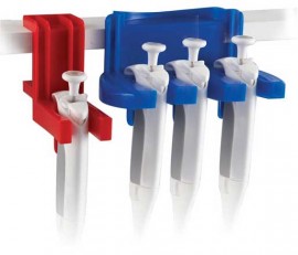 Heathrow Scientific HS20162C Tri Clamp-ette Pipette Holder, Holds 3 Pipettors, Purple-