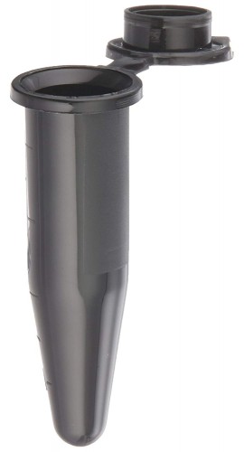 Heathrow Scientific HS4323K Micro Centrifuge Tube, 1.5mL, Black-