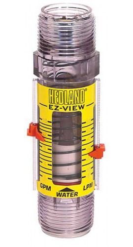Hedland H621-018 EZ; Water Flow Meter, PVC 1&amp;quot; Connection, 3 to 18 GPM-