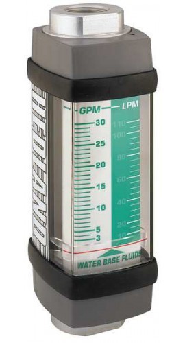 Hedland H213A-010 Variable Area Water-Based Fluid Flow Meter, 1/4" NPTF, 0.1 - 1 GPM -