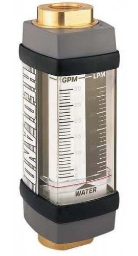 Hedland H605B-010 Variable Area Non-Steam Water Flow Meter, 1/2&quot; NPT, 1.0 - 10 GPM-