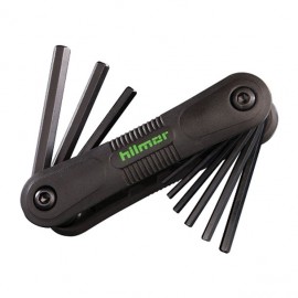 Hilmor 1839048 SAE Inch Folding Hex Key Set, 9 Sizes, 9/64 to &amp;frac14;&amp;quot;-
