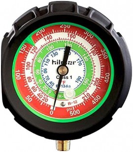 Hilmor 1839085 High-Side Analog Gauge, R454B-R32-R410A, 80 mm-