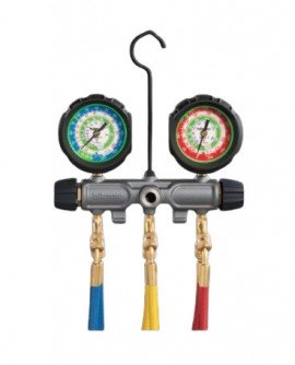 Hilmor 1839113 2-Valve Aluminum Manifold for R410A refrigerant-