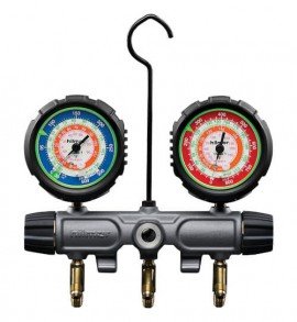 Hilmor 1839134 2-Valve Aluminum Manifold, R22-R404A-R410A-