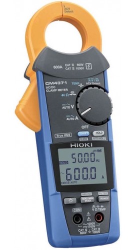 Hioki CM4371 AC/DC True RMS Clamp Meter, 600 A-