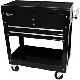 Homak BK06022704 Pro Series Tool Cart, 27", 2-drawer, black-