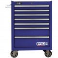 Homak BL04027702 Pro II Series Roller Cabinet, 27", 7-drawer, blue-