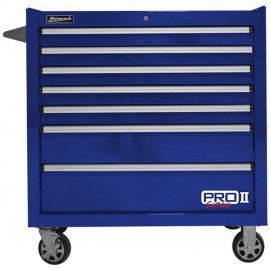 Homak BL04036072 Pro II Series Roller Cabinet, 36", 7-drawer, blue-