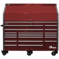 Homak HX04072173 Big Dawg HXL Pro Series Roller Cabinet with stainless steel top, 72", 18-drawer, red-