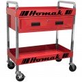 Homak RD06030210 Service Cart, 30", 1-drawer, red-