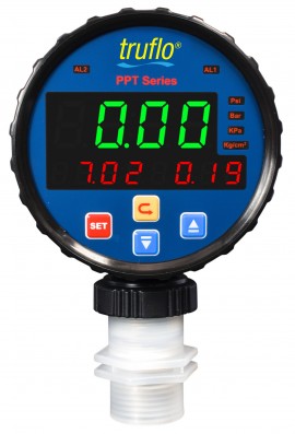 Icon Process Controls PPT-10-PP-F Tri-Display Pressure Transmitter, polypropylene-