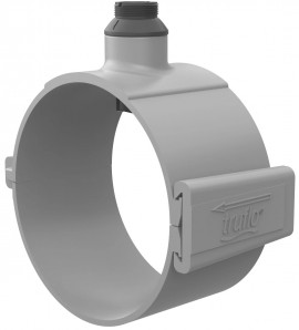 Icon Process Controls SA020-PF Truflo TI Insertion Paddle Wheel Flow Meter Fitting, 2" PVC Clamp-On Saddle Fitting, Viton Seals, PVDF Insert-