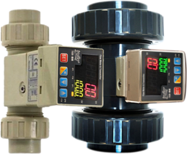 Icon Process Controls TKP-15-PP Flow Meter, Paddle Wheel, Flow Rate + Totalizer, 1/2 in, ThRD/Socket, PP Body-