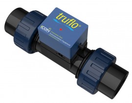 Icon Process Controls Truflo® TKW Series Paddle Wheel Flow Meter with PVDF body, butt fused end connection and viton seals, ¾"-