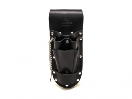 IDEAL Industries 35-784BLK Leather Hip Pouch, black, 6-pocket-