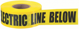 IDEAL Industries 42-102 Non-Detectable Underground Tape, "Caution Buried Electric Line Below", 3", yellow-
