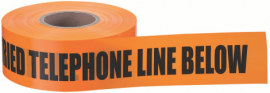 IDEAL Industries 42-103 Non-Detectable Underground Tape, &quot;Caution Buried Telephone Line Below&quot;, 3&quot;, orange-
