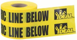 IDEAL Industries 42-152 Non-Detectable Underground Tape, "Caution Buried Electric Line Below", 6", yellow-