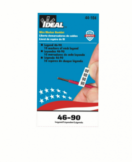 IDEAL Industries 44-104 Wire Marker Booklet, assortments 46 to 90, 10-pack each-