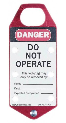 IDEAL Industries 44-791 Labeled Safety Lockout Hasp, &quot;Do Not Operate&quot;, red-