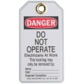 IDEAL Industries 44-832 Heavy-Duty Lockout Tags, "Do Not Operate Electricians at Work", 5-pack-