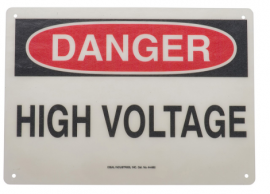 IDEAL Industries 44-862 Safety Sign, "Danger-High Voltage", fiberglass-