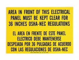 IDEAL Industries 44-878 Safety Sign with OSHA regulation, adhesive, English/Spanish-