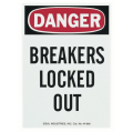 IDEAL Industries 44-890 Lockout Sign, &quot;Danger-Breakers Locked Out&quot;, magnetic-