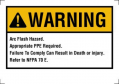 IDEAL Industries 44-892BK NEC Arc Flash Warning Label, 3.5 x 5&quot;, adhesive, 100-pack-