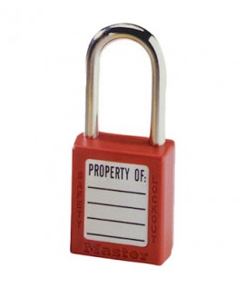 IDEAL Industries 44-916 Safety Lockout Padlock, 1.5" shackle, red-
