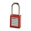 IDEAL Industries 44-916 Safety Lockout Padlock, 1.5&quot; shackle, red-