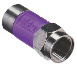 IDEAL Industries 85-178 TLC RG-6 Quad F Tool-less Compression Connectors, Purple, 50-pack-