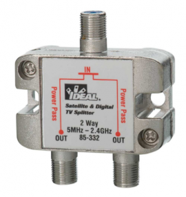 IDEAL Industries 85-332 2-Way Satellite and Digital TV Splitter, 2.4 GHz-
