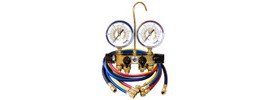 JB Industries 26233 REVOLVER 4-Valve Ball Valve Analog Manifold with CCLE4-60 refrigerant hose set-