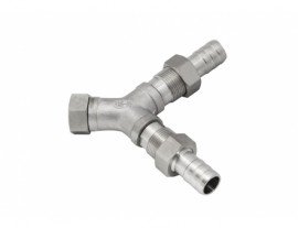 Julabo 8970476 Twin Distributing Adapter, 2 G 0.75&quot; w/ barbed fittings to tubing w/ 0.75&quot; inner diameter, threaded-