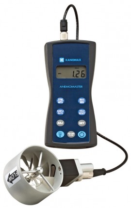 Kanomax 6824 Anemomaster Rotating Vane Anemometer with &amp;Oslash;2.75&amp;quot; probe, 40 to 3800 FPM, -22 to 212&amp;deg;F-