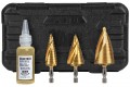 Klein Tools 25951 Step Bit Kit, spiral double-fluted, VACO, 3-piece-