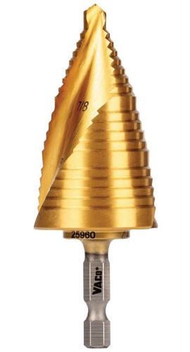 Klein Tools 25960 Step Drill Bit, spiral double-fluted, &amp;frac78;&amp;quot; to 1&amp;frac38;&amp;quot;, VACO-