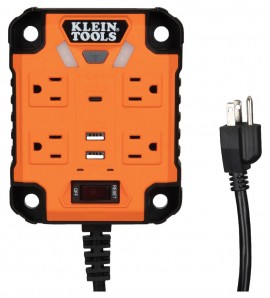 Klein Tools 29601 PowerBox 1, Magnetic Mounted Power Strip with Integrated LED Lights-