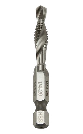Klein Tools 32242 Drill Tap, 1/4-20 tap size, 0.25&quot; hex shank-