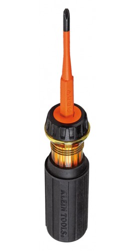 Klein Tools 32286 2-in-1 Flip-Blade Insulated Screwdriver, #1 Phillips and 0.1875&quot; slotted-