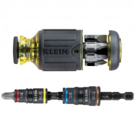 Klein Tools 32308HD 12-in-1 Impact Rated Stubby Driver Set with Flip Sockets-