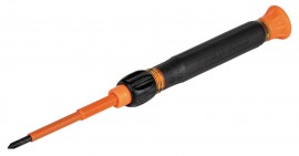 Klein Tools 32581INS 2-in-1 Insulated Electronics Screwdriver, Phillips, Slotted Bits-