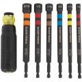 Klein Tools 32950 Hollow Magnetic Color-Coded Ratcheting Power Nut Drivers, 7-Piece-