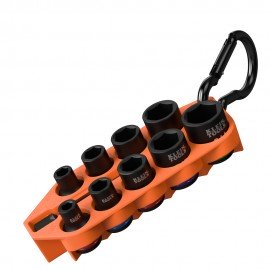 Klein Tools 33809 Grab-And-Go Impact Socket Set, SAE, 10-Piece-