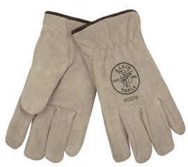 Klein Tools 40015 Suede Cowhide Lined Driver's Gloves, x-large-