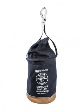 Klein Tools 5104CLRFR Flame-Resistant Canvas Bucket, top-closing, 12&quot;-