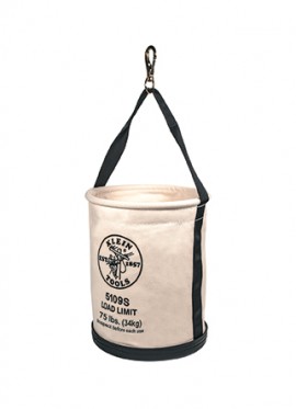 Klein Tools 5109S Straight-Wall Canvas Bucket with swivel snap, 12&quot;-